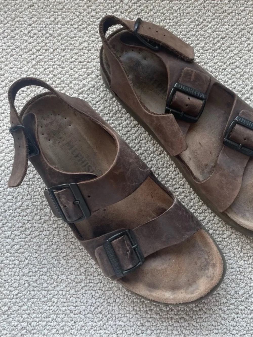 Mephisto Nardo men's cork leather brown unisex walking sandals EU40=men US7.5-8